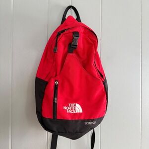 The North Face Siskiyou TNF Backpack Vtg Red Black Daypack Gorpcore Y2K Hiking